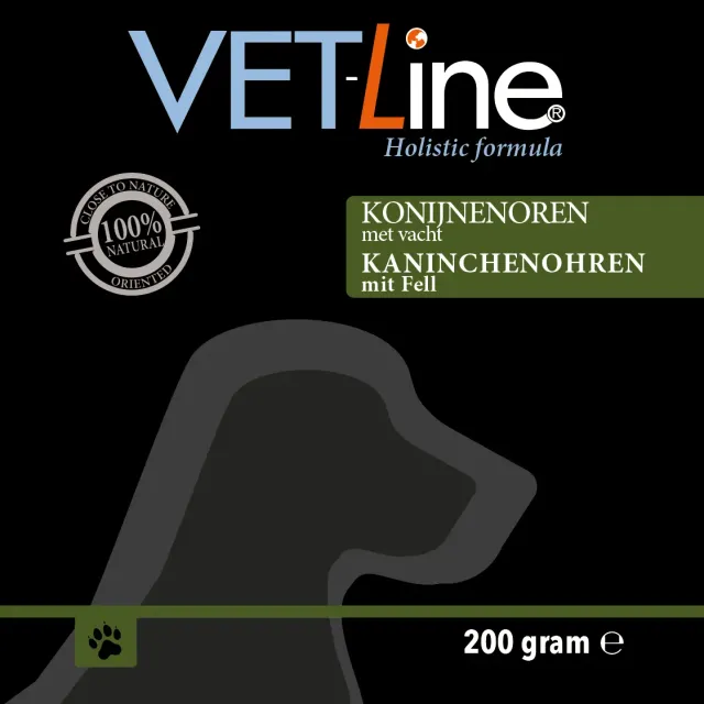 Die Mehlwurmfarm Vetline Kaninchenohren mit Fell Hundesnack 200 g