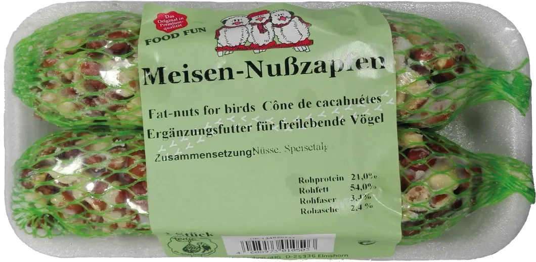 Die Mehlwurmfarm Nußzapfen Wildvogelfutter 2x90 g mit Talg