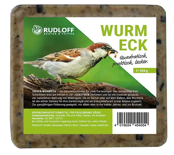 Die Mehlwurmfarm Wurmeck Fettfutterblock 300 g mit Insekten