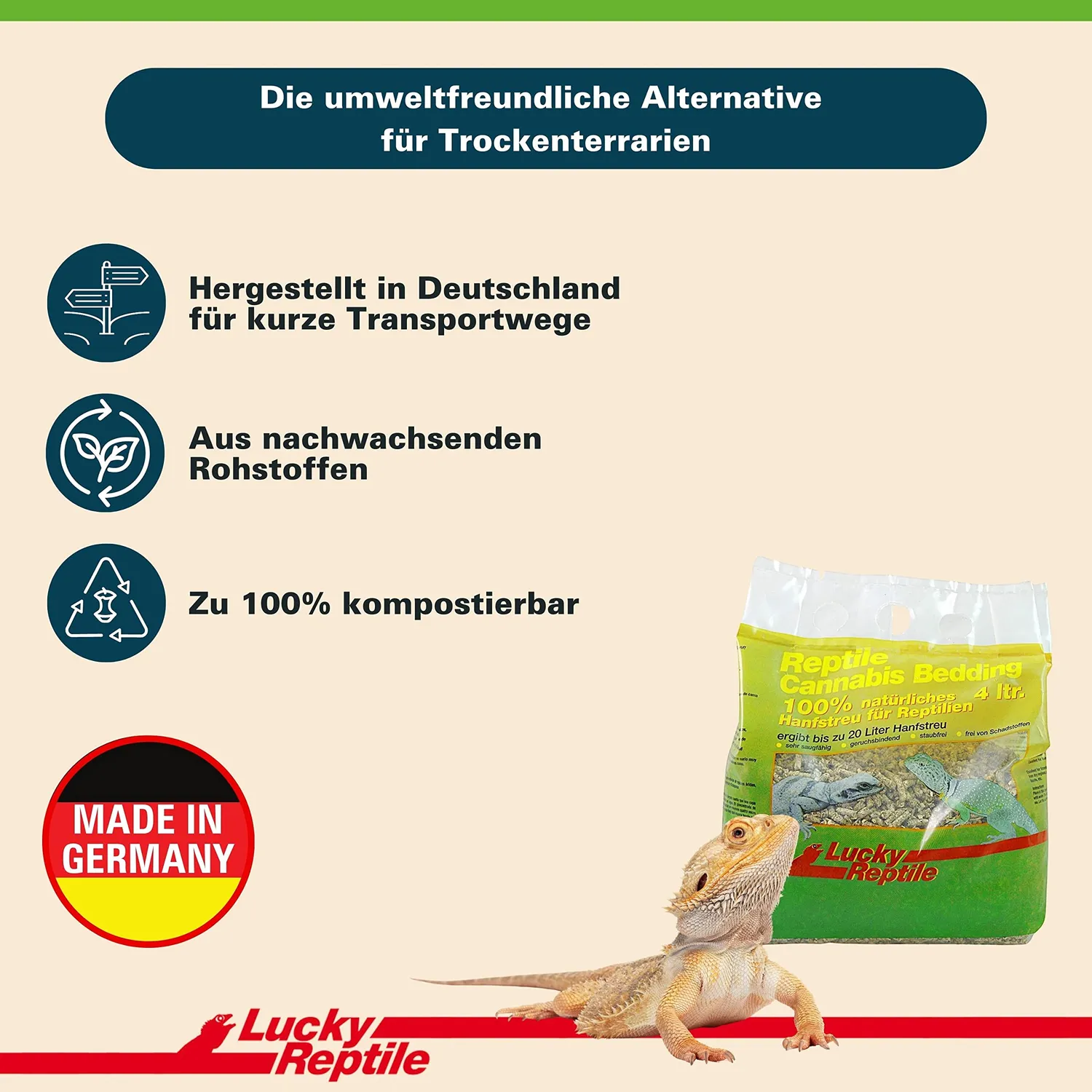 Lucky Reptile Cannabis Bedding Hanfstreu saugfähig