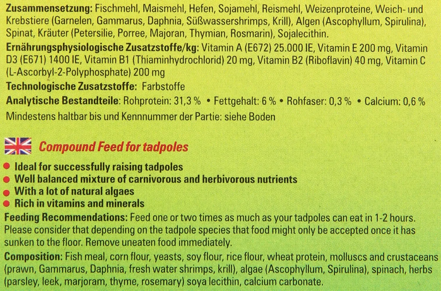 Lucky Reptile Quappo Kaulquappenfutter 70g mit Algen