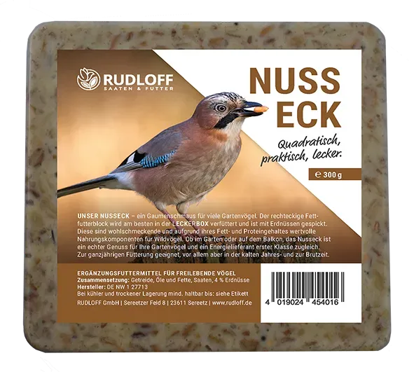 Die Mehlwurmfarm Nusseck 300g Fettfutterblock Erdnuss