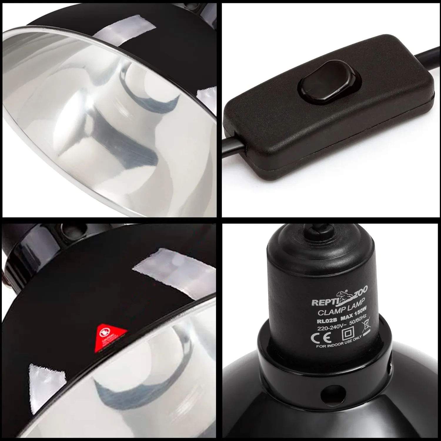 Repti-Zoo RL02B Lampenfassung E27 reflektierend