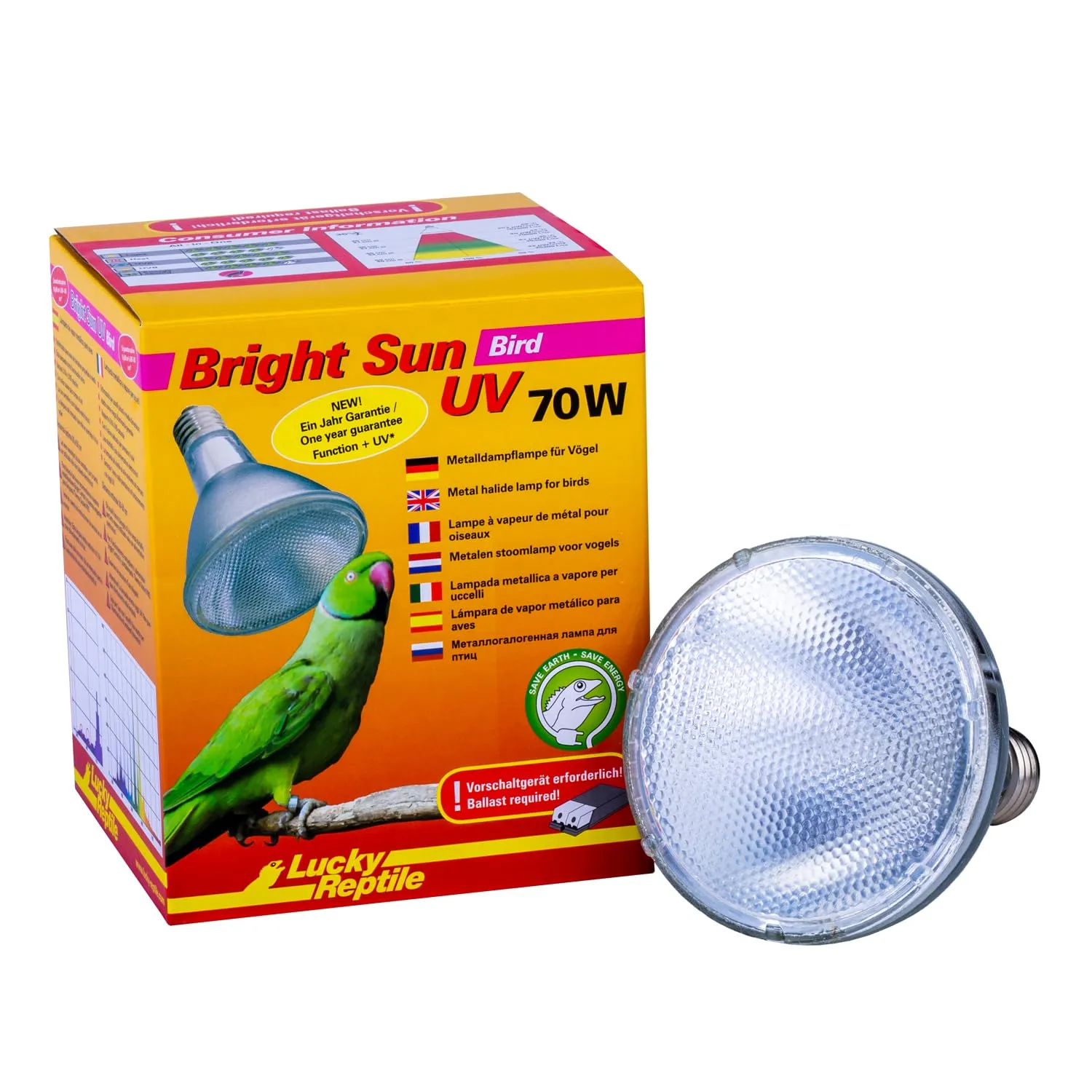 Lucky Reptile Bright Sun UV Bird Vogellampe 70 Watt UVA UVB